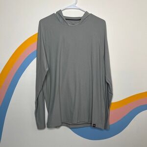 Rhone Mens Reign Hoodie Gray Long Sleeve Performance Tech Shirt Size L